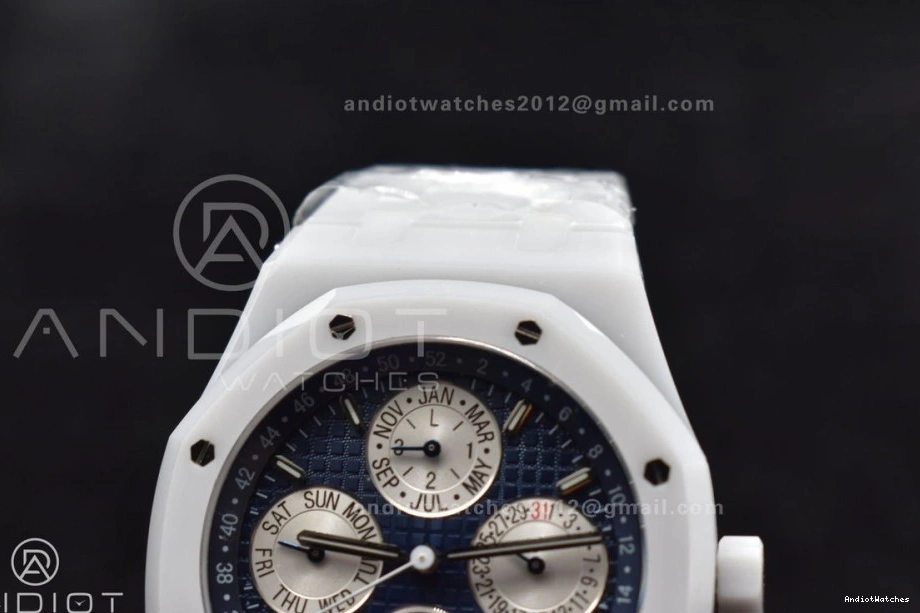 Calendar SmoothTexture on White Ceramic Oak A Best Bracelet Edition Royal 1052 Perpetual 26579cb Ceramic APSF 0501
